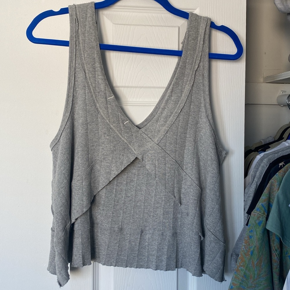 Free People Loose Ribbed Open Back Tank - Picture 4 of 5